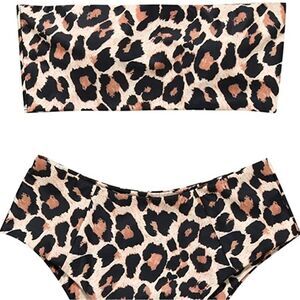 New Large (Size 6/8) Leopard Bandeau Bikini 🐆 👙